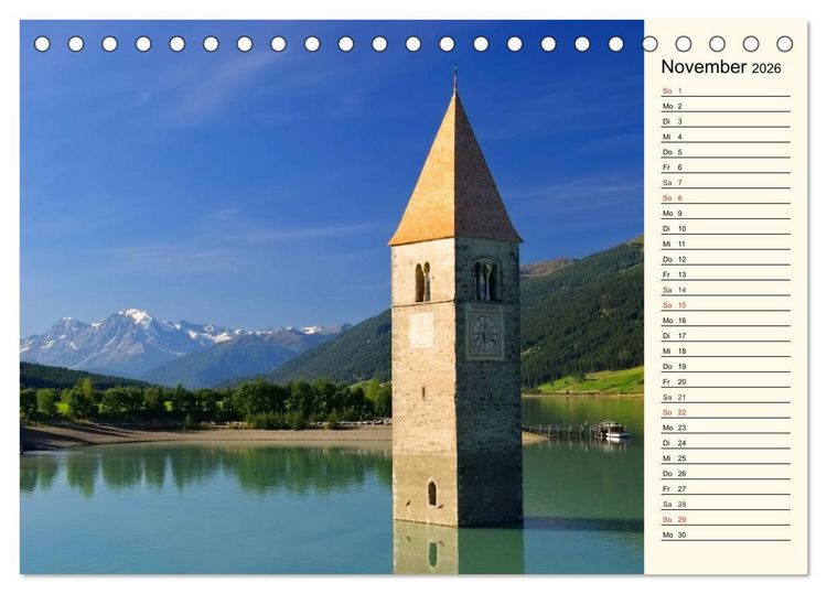 Produktbild: Vinschgau - Die Sonnenseite S&uuml;dtirols (Tischkalender 2026 DIN A5 quer), CALVENDO Monatskalender