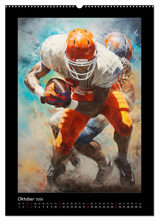 Produktbild: American Football. Paintings (Wandkalender 2026 DIN A2 hoch), CALVENDO Monatskalender