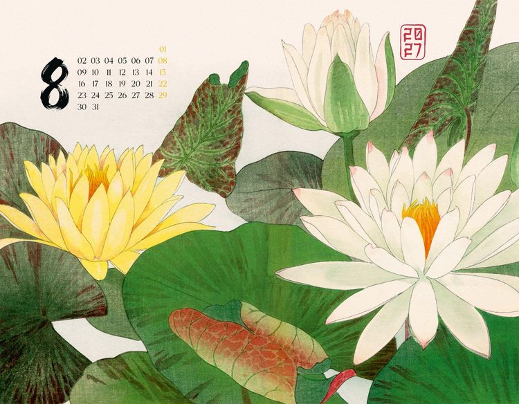 Produktbild: Flowers Kalender 2027 | Japanische Holzschnitte von Tanigami Konan