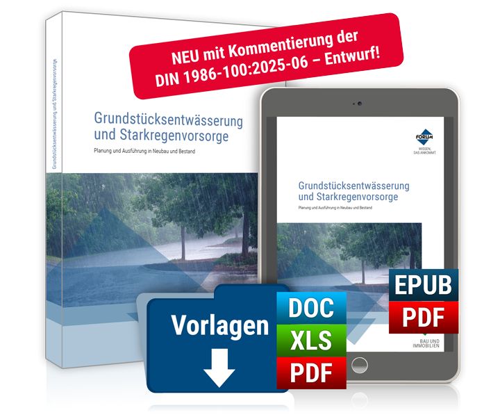 Produktbild: Grundst&uuml;cksentw&auml;sserung und Starkregenvorsorge