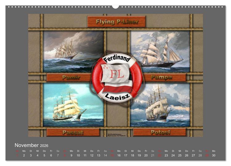 Produktbild: 500 Jahre unter Segeln - von der GOLDEN HIND zur KERSHONES (Wandkalender 2026 DIN A2 quer), CALVENDO Monatskalender