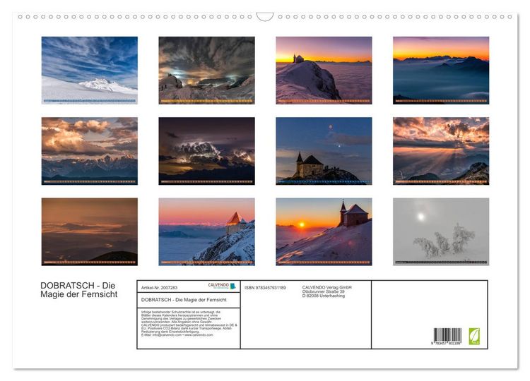 Produktbild: DOBRATSCH - Die Magie der Fernsicht (Wandkalender 2026 DIN A2 quer), CALVENDO Monatskalender