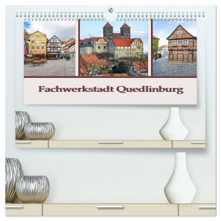 Produktbild: Fachwerkstadt Quedlinburg (hochwertiger Premium Wandkalender 2026 DIN A2 quer), Kunstdruck in Hochglanz