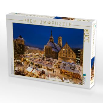 Produktbild: CALVENDO Puzzle Weihnachtsmarkt auf dem Schillerplatz in Stuttgart | 1000 Teile Lege-Gr&ouml;&szlig;e 64x48cm Foto-Puzzle f&uuml;r gl&uuml;ckliche Stunden