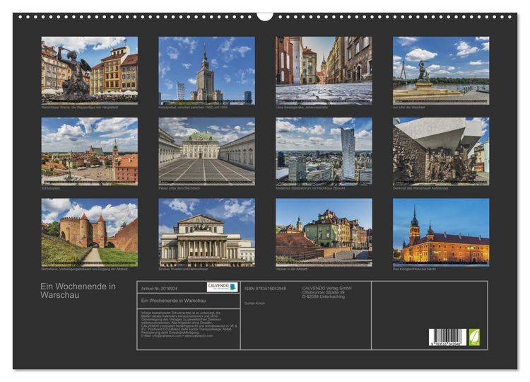 Produktbild: Ein Wochenende in Warschau (Wandkalender 2026 DIN A2 quer), CALVENDO Monatskalender