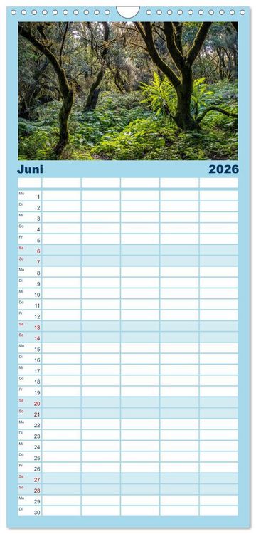 Produktbild: Familienplaner 2026 - Kanarische Inseln - El Hierro mit 5 Spalten (Wandkalender, 21 x 45 cm) CALVENDO