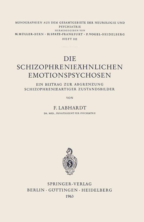 Produktbild: Die Schizophrenie&auml;hnlichen Emotionspsychosen