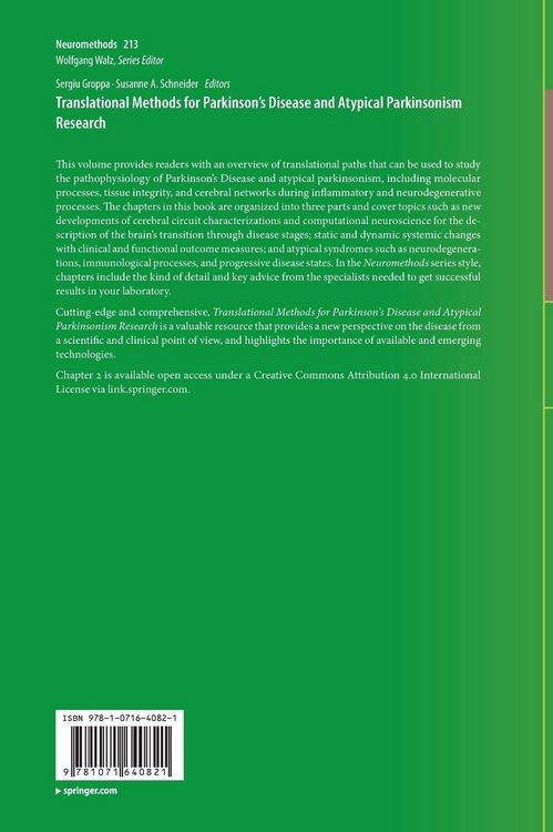 Produktbild: Translational Methods for Parkinson&rsquo;s Disease and Atypical Parkinsonism Research