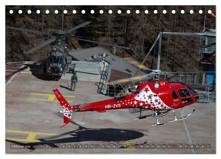 Produktbild: Helikopter in der Luft (Tischkalender 2026 DIN A5 quer), CALVENDO Monatskalender