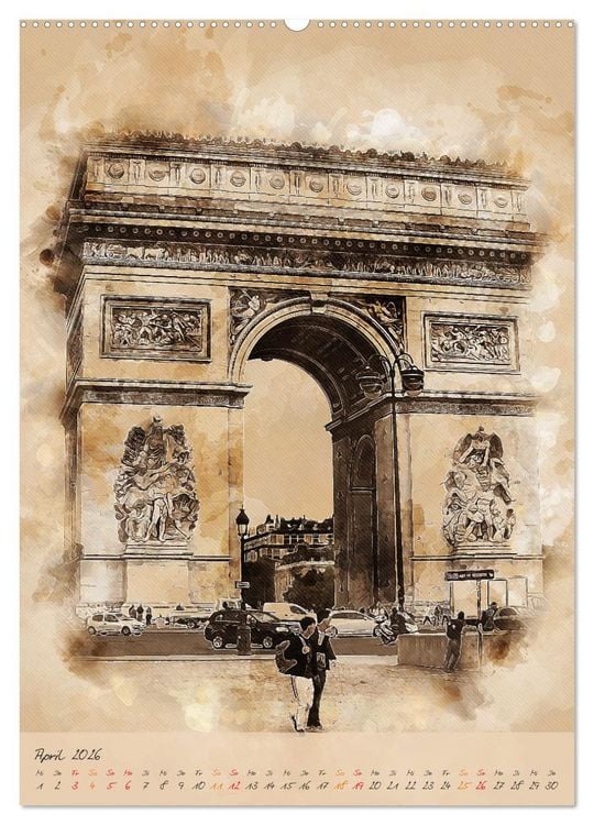 Produktbild: Paris - la Ville de l'amour (Wandkalender 2026 DIN A2 hoch), CALVENDO Monatskalender