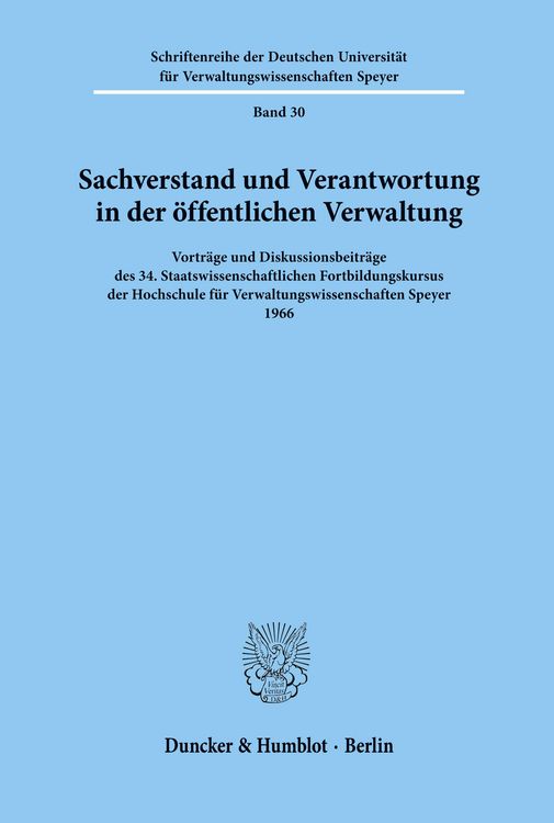 Produktbild: Sachverstand und Verantwortung in der &ouml;ffentlichen Verwaltung.