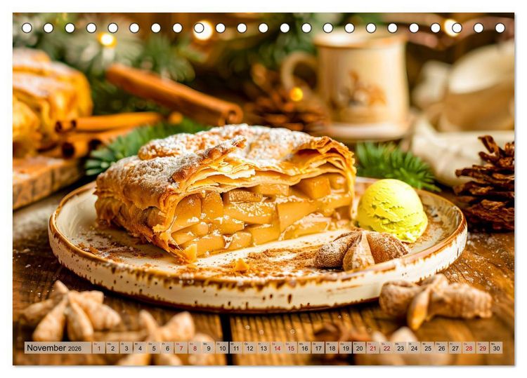 Produktbild: Apfelkuchen satt - K&ouml;stliche Kunstwerke aus dem KI-Backofen (Tischkalender 2026 DIN A5 quer), CALVENDO Monatskalender