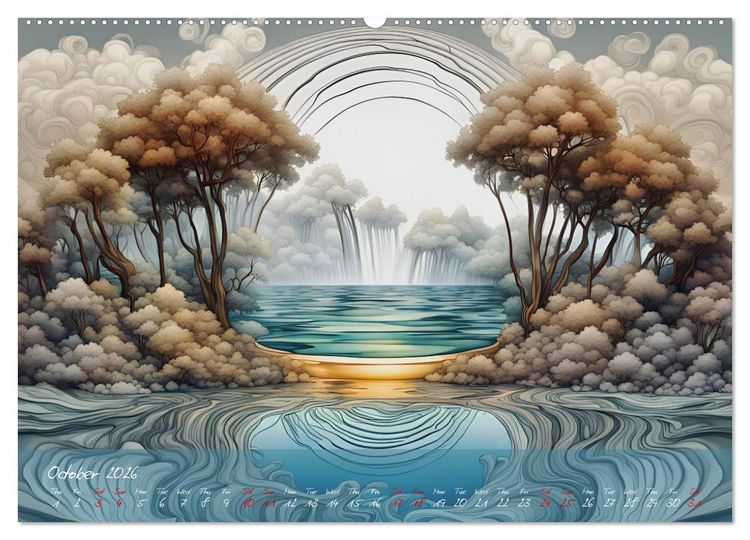 Produktbild: Enchanting waterfalls (High Quality Premium Wall Calendar 2026 DIN A2 landscape),CALVENDO 12 Month Wall Calendar