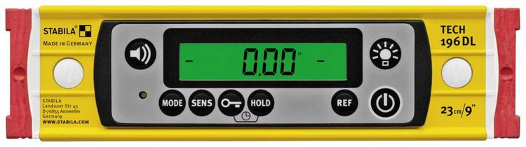 Produktbild: Stabila TECH 196 DL 19831 Digitale Wasserwaage mit Rutschstopper, inkl. Tasche 23cm 0.5 mm/m