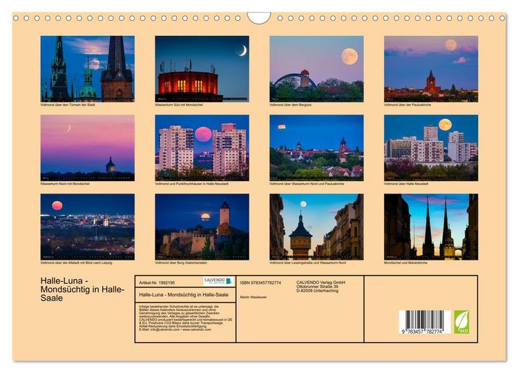 Produktbild: Halle-Luna - Monds&uuml;chtig in Halle-Saale (Wandkalender 2026 DIN A3 quer), CALVENDO Monatskalender