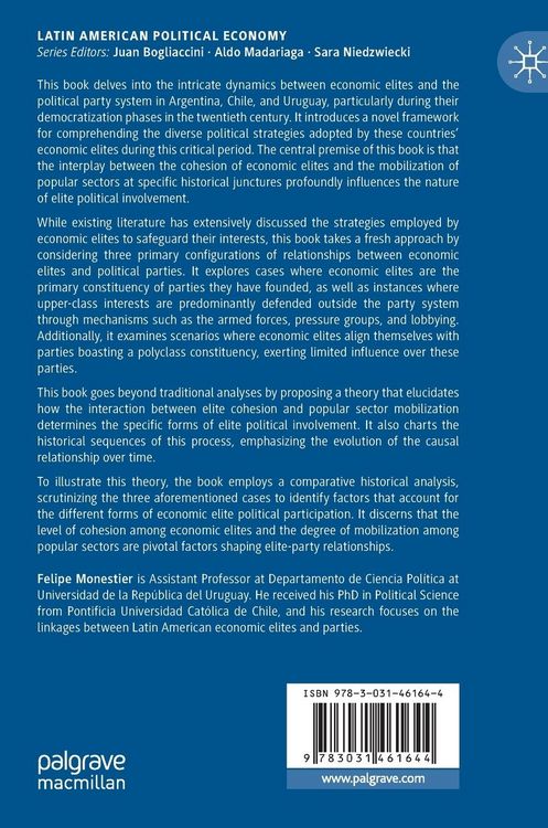 Produktbild: Economic Elites, Political Parties and the Electoral Arena