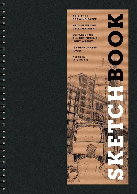 Produktbild: Sketchbook 7 X 10 Black Spiral Hardcover Mixed Media Sketchbook for Drawing