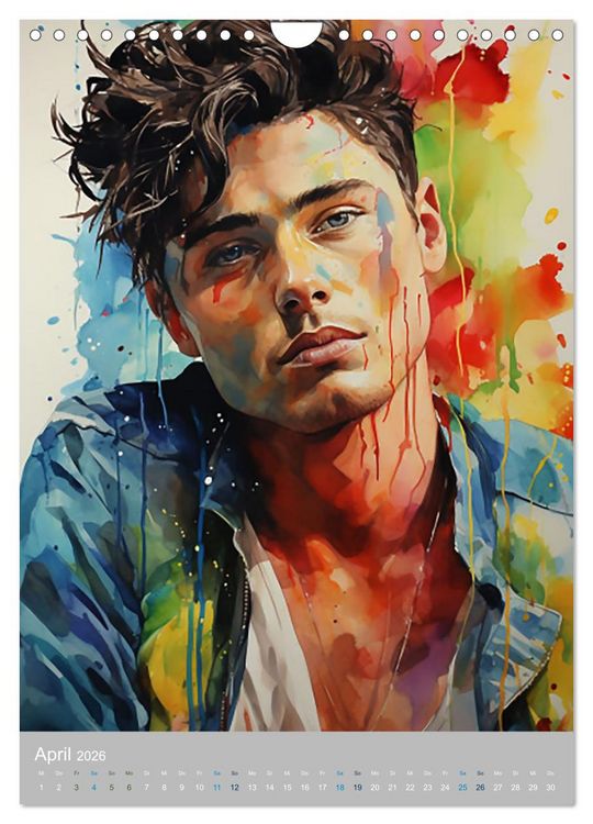Produktbild: Gentlemen in Aquarell (Wandkalender 2026 DIN A4 hoch), CALVENDO Monatskalender