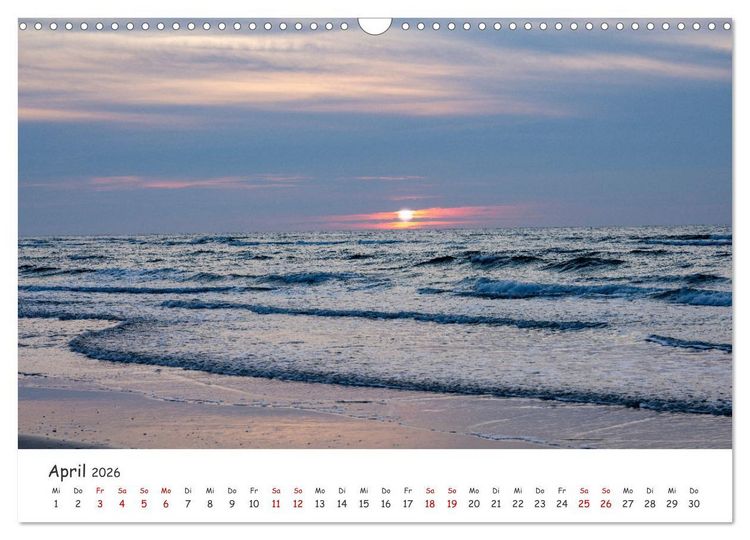 Produktbild: Nordsee, Meer, Strand und Wind (Wandkalender 2026 DIN A3 quer), CALVENDO Monatskalender