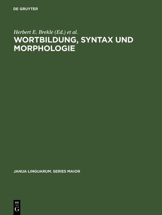 Produktbild: Wortbildung, Syntax und Morphologie