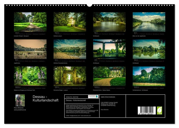 Produktbild: Dessau - Kulturlandschaft (hochwertiger Premium Wandkalender 2026 DIN A2 quer), Kunstdruck in Hochglanz
