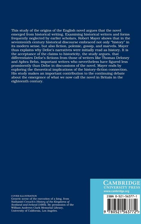 Produktbild: History and the Early English Novel