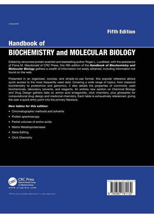 Produktbild: Handbook of Biochemistry and Molecular Biology