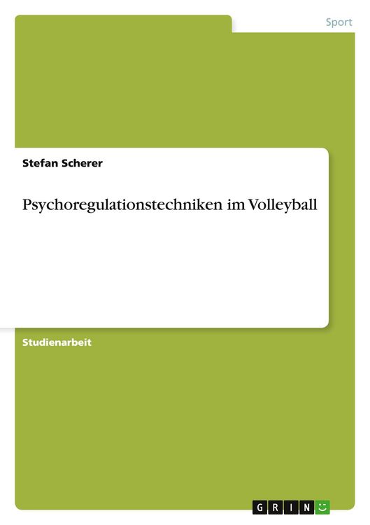Produktbild: Psychoregulationstechniken im Volleyball