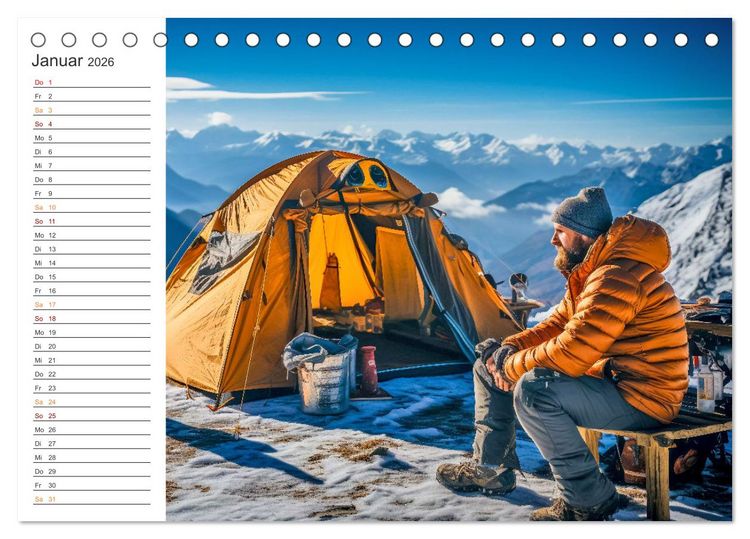 Produktbild: Camping mit dem Zelt (Tischkalender 2026 DIN A5 quer), CALVENDO Monatskalender
