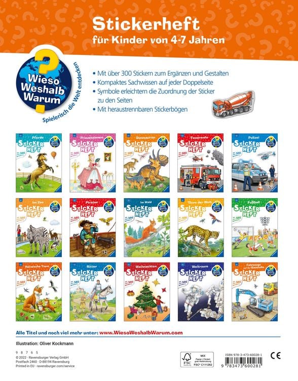 Produktbild: Wieso? Weshalb? Warum? Stickerheft - Fahrzeuge auf der Baustelle
