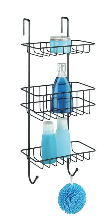 Produktbild: Duschregal Mod. Revigo mit 3 Ablagen, Schwarz, aus schwarz lackiertem Stahl