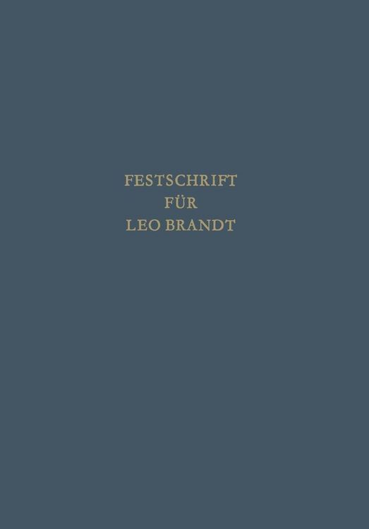 Produktbild: Festschrift f&uuml;r Leo Brandt zum 60. Geburtstag