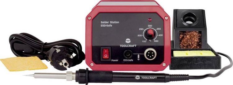 Produktbild: TOOLCRAFT ST-50A L&ouml;tstation analog 50W 150 - 450&deg;C inkl. L&ouml;tspitze