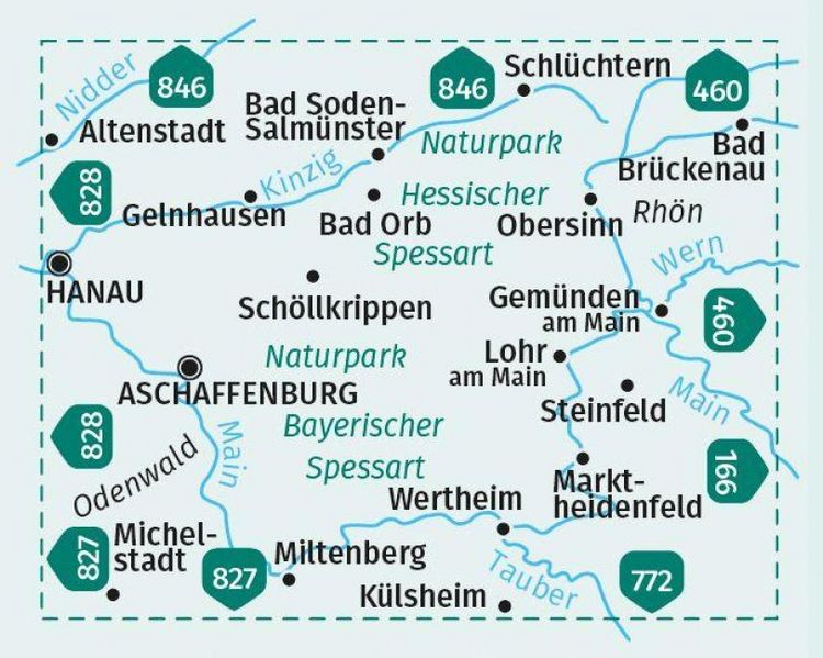 Produktbild: KOMPASS Wanderkarten-Set 832 Spessart (2 Karten) 1:50.000