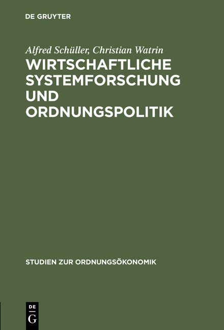 Produktbild: Wirtschaftliche Systemforschung und Ordnungspolitik