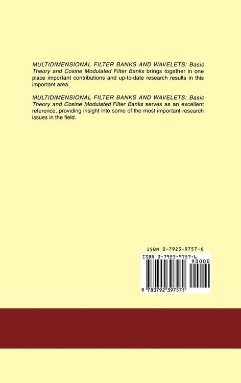 Produktbild: Multidimensional Filter Banks and Wavelets
