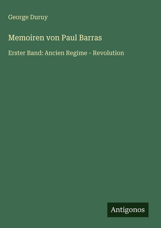 Produktbild: Memoiren von Paul Barras