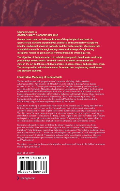 Produktbild: Constitutive Modeling of Geomaterials