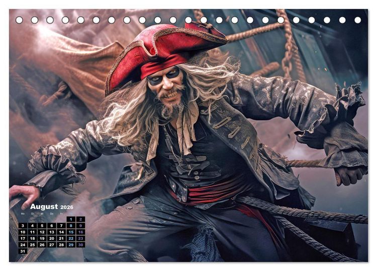 Produktbild: Piraten - Eine unsterbliche Faszination (Tischkalender 2026 DIN A5 quer), CALVENDO Monatskalender