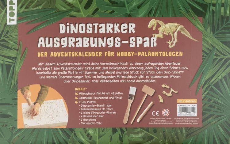 Produktbild: Dinosaurier - Der Ausgrabungs-Adventskalender. 24 coole &Uuml;berraschungen zum Ausgraben und Entdecken