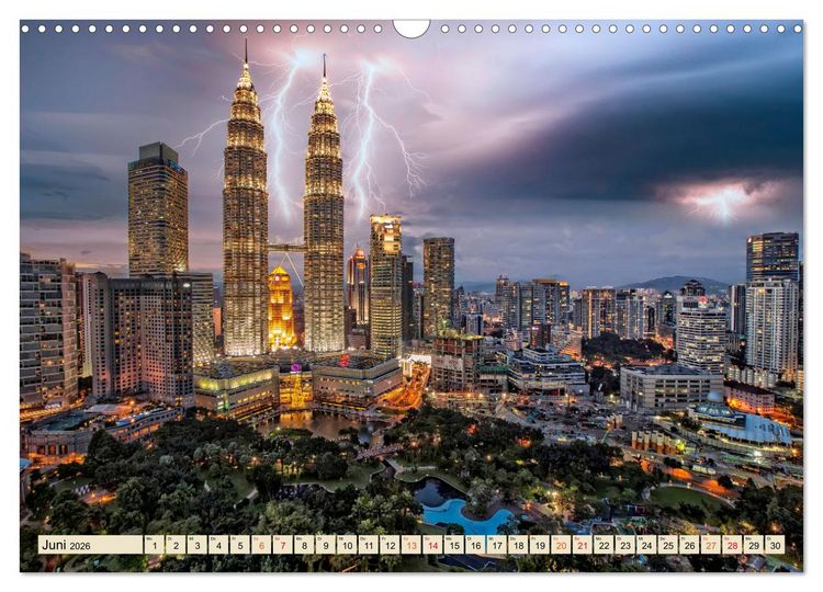 Produktbild: Metropolen - Weltst&auml;dte im Blitzlicht (Wandkalender 2026 DIN A3 quer), CALVENDO Monatskalender