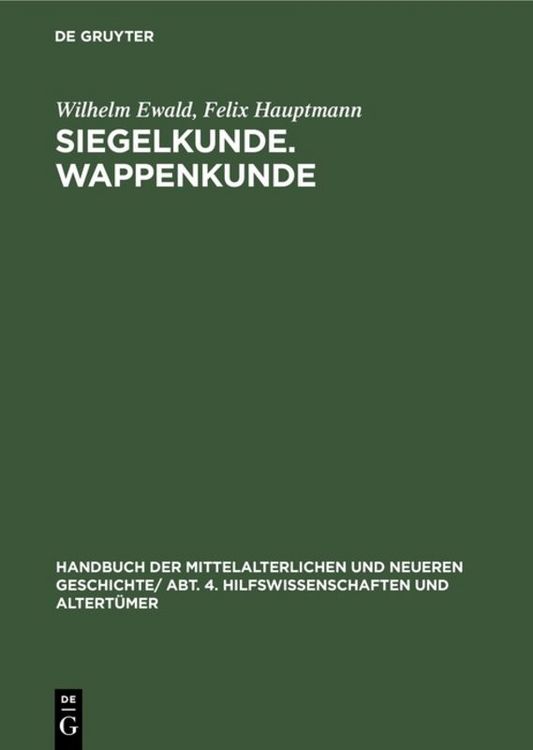 Produktbild: Siegelkunde. Wappenkunde