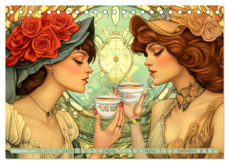 Produktbild: Die Epoche Art Nouveau - Mit eleganter Mode (Tischkalender 2026 DIN A5 quer), CALVENDO Monatskalender