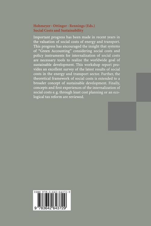 Produktbild: Social Costs and Sustainability