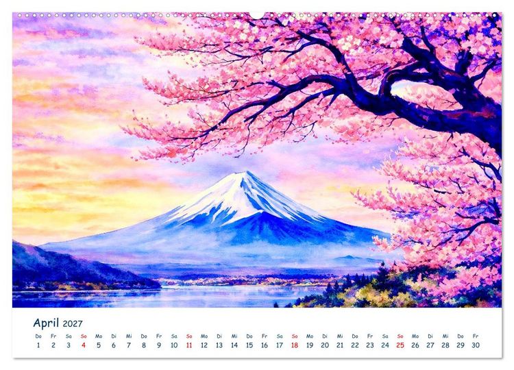 Produktbild: Reisetr&auml;ume Traumreisen. Die sch&ouml;nsten Reiseziele der Welt in Watercolor (hochwertiger Premium Wandkalender 2027 DIN A2 quer), Kunstdruck in Hochglanz