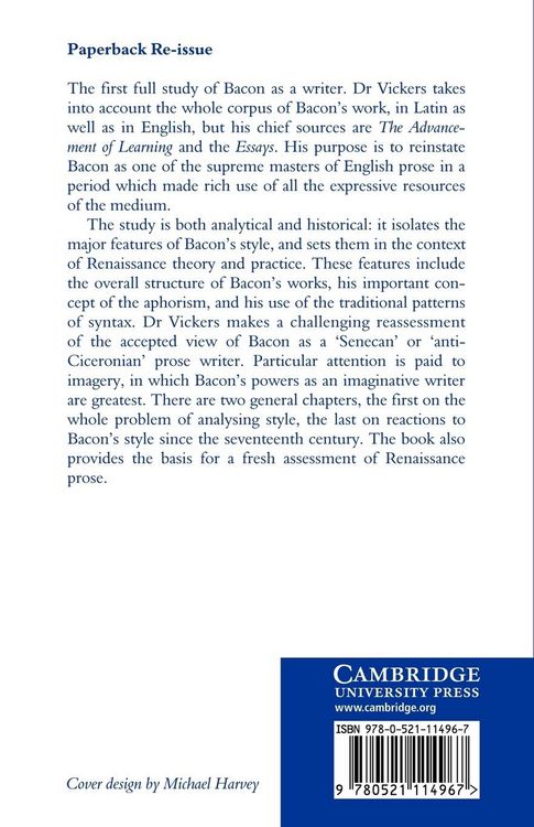 Produktbild: Francis Bacon and Renaissance Prose