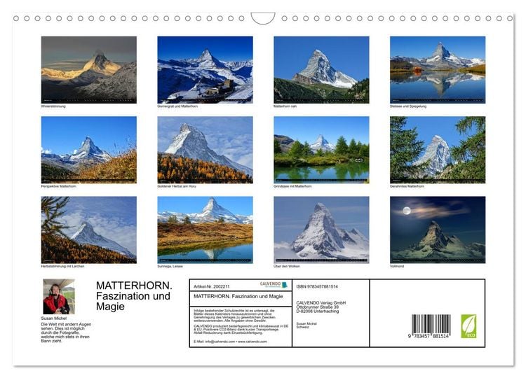 Produktbild: MATTERHORN. Faszination und Magie (Wandkalender 2026 DIN A3 quer), CALVENDO Monatskalender