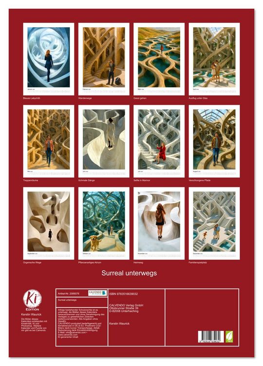 Produktbild: Surreal unterwegs (Wandkalender 2026 DIN A2 hoch), CALVENDO Monatskalender