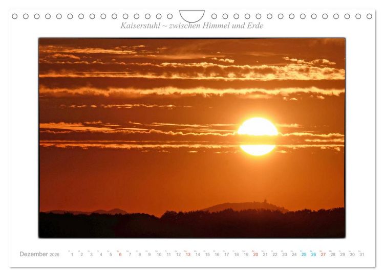 Produktbild: Kaiserstuhl zwischen Himmel und Erde (Wandkalender 2026 DIN A4 quer), CALVENDO Monatskalender