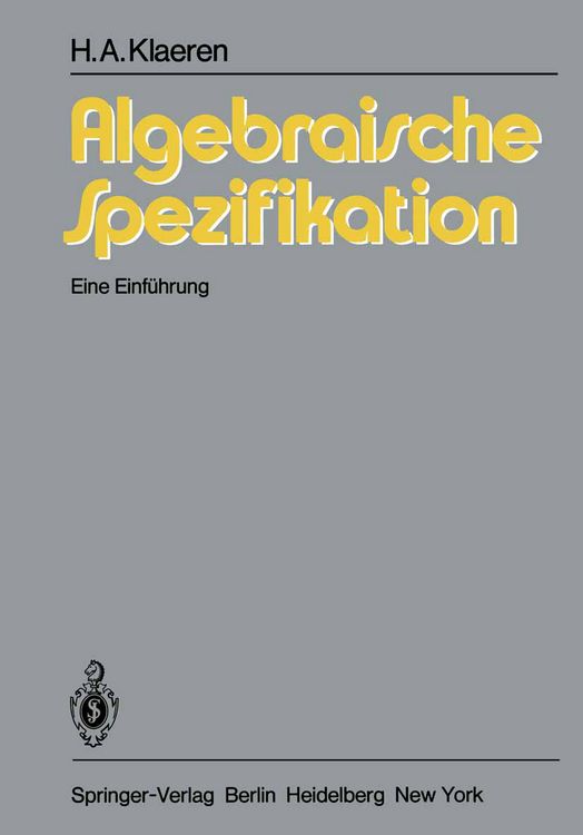 Produktbild: Algebraische Spezifikation